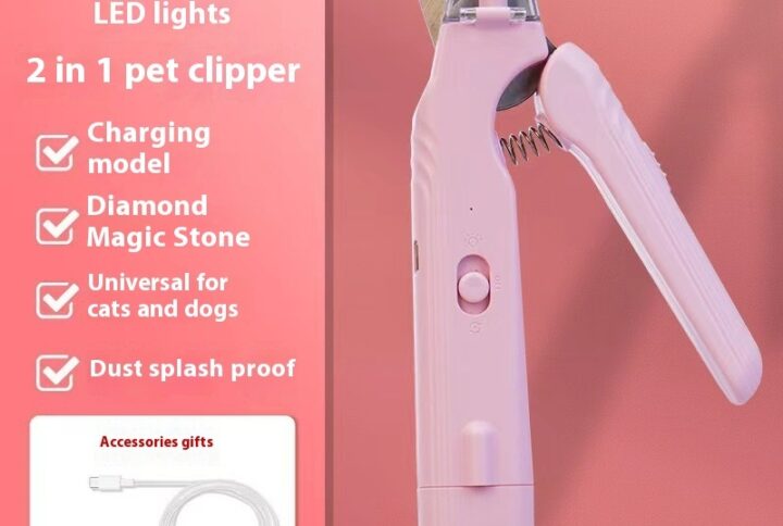 2 In 1 Pet Nail Clippers With Led Light Dog Cat Special Blood Line Scissors Multifunction Animals Paw Nail Trimmer Pet Supplies